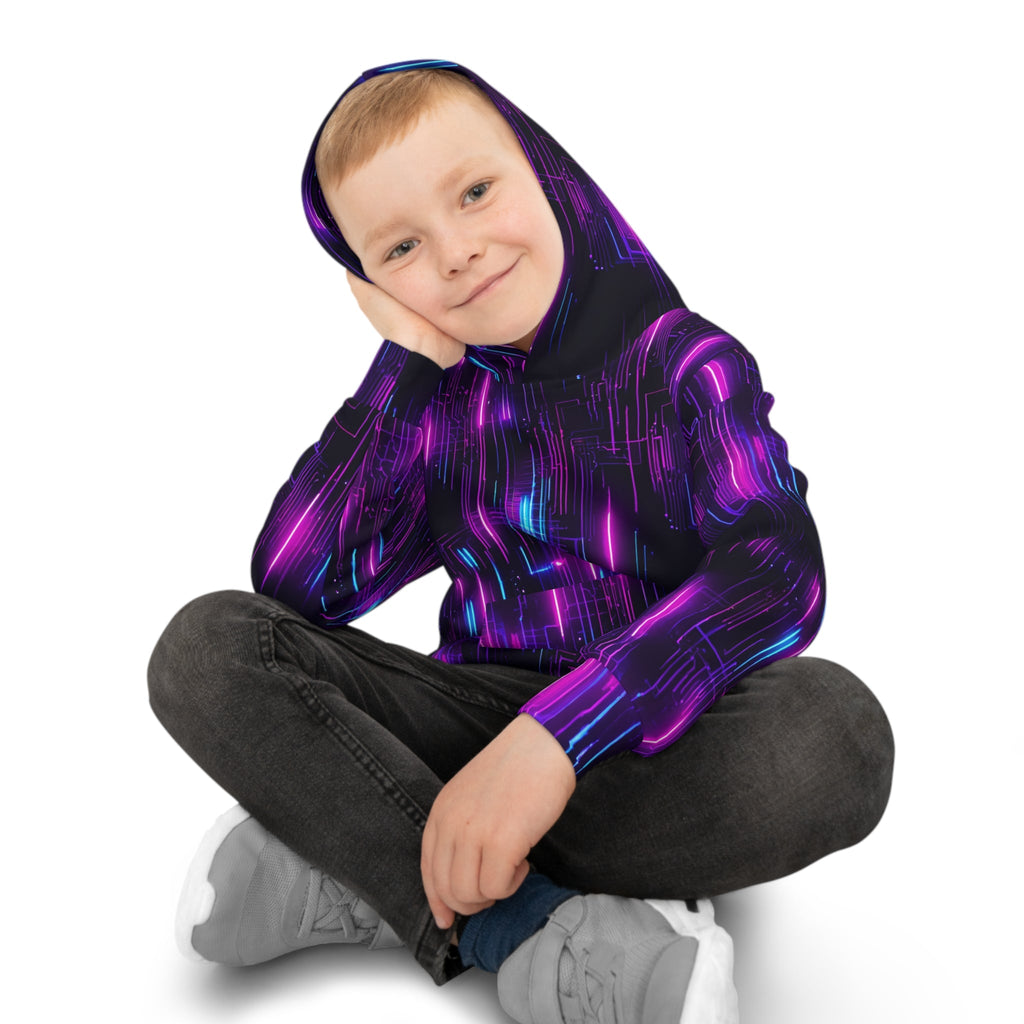 Cyberpunk Rays Hoodie for Kids