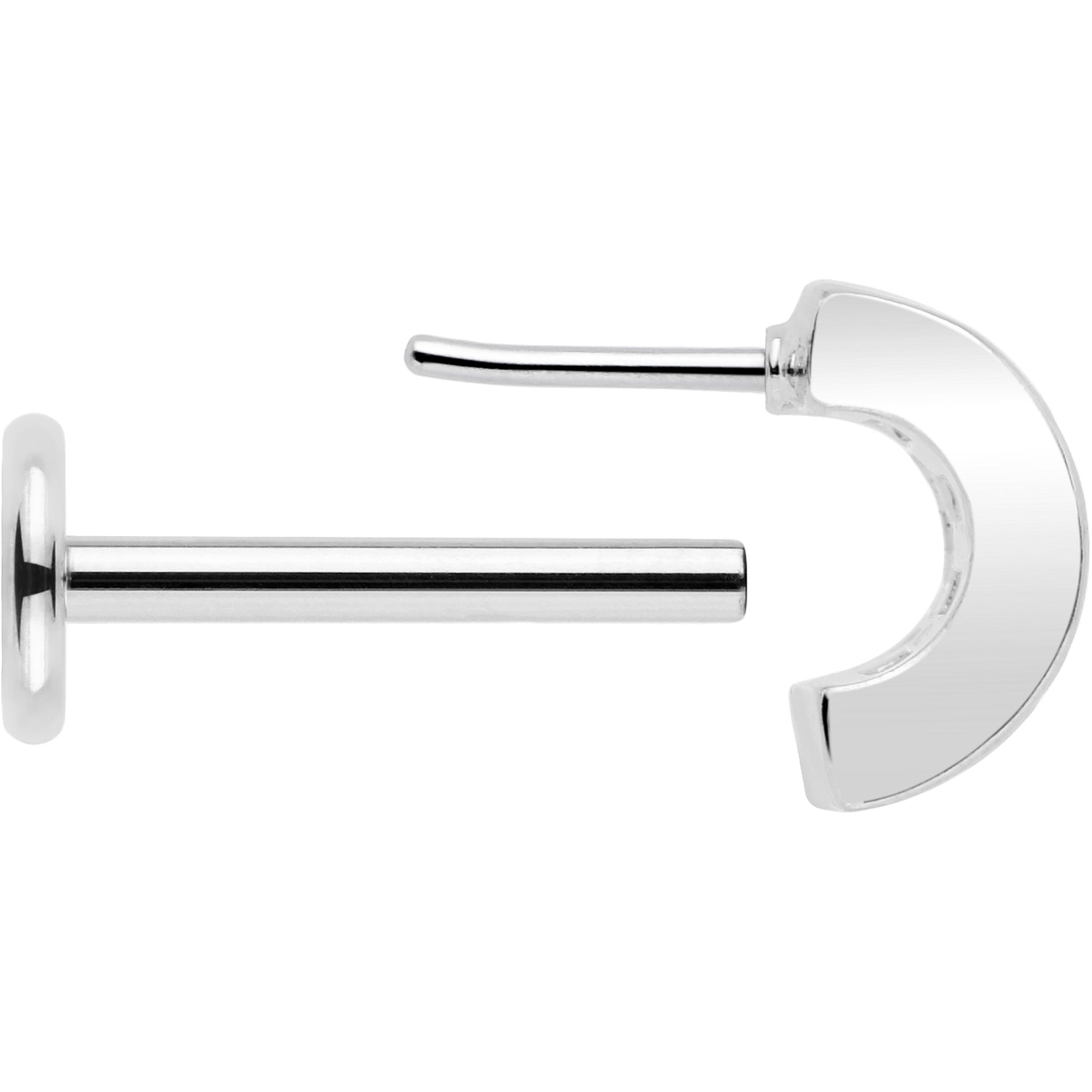 18G 5/16 CZ Gem Horseshoe Threadless Push In Labret Monroe Tragus