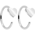 20G Implant Grade Titanium Heart Open Hoop Earrings