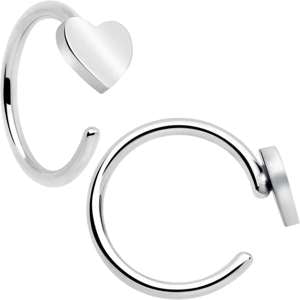 20G Implant Grade Titanium Heart Open Hoop Earrings