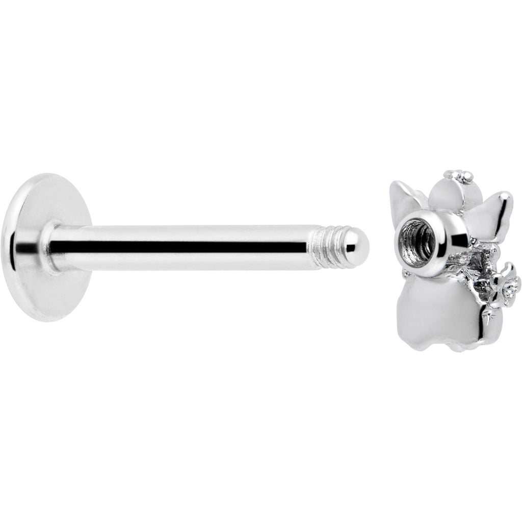 16G 5/16 Clear CZ Gem Fabulous Angel Labret Monroe Tragus