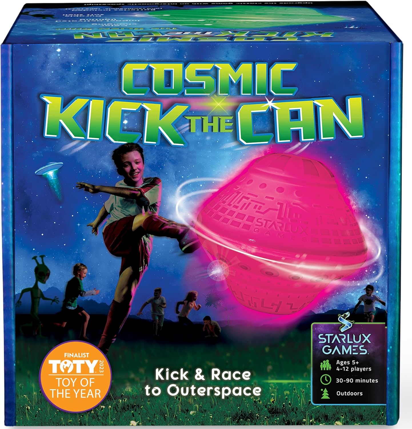 Cosmic Kick the Can – An Outdoor Game with a Galactic Twist | Ages 5+, 4-12 Players | Glow in the Dark | Outside Toys for Kids | Backyard, Camping & Parties | Gifts for Boys | Toy of the Year Finalist