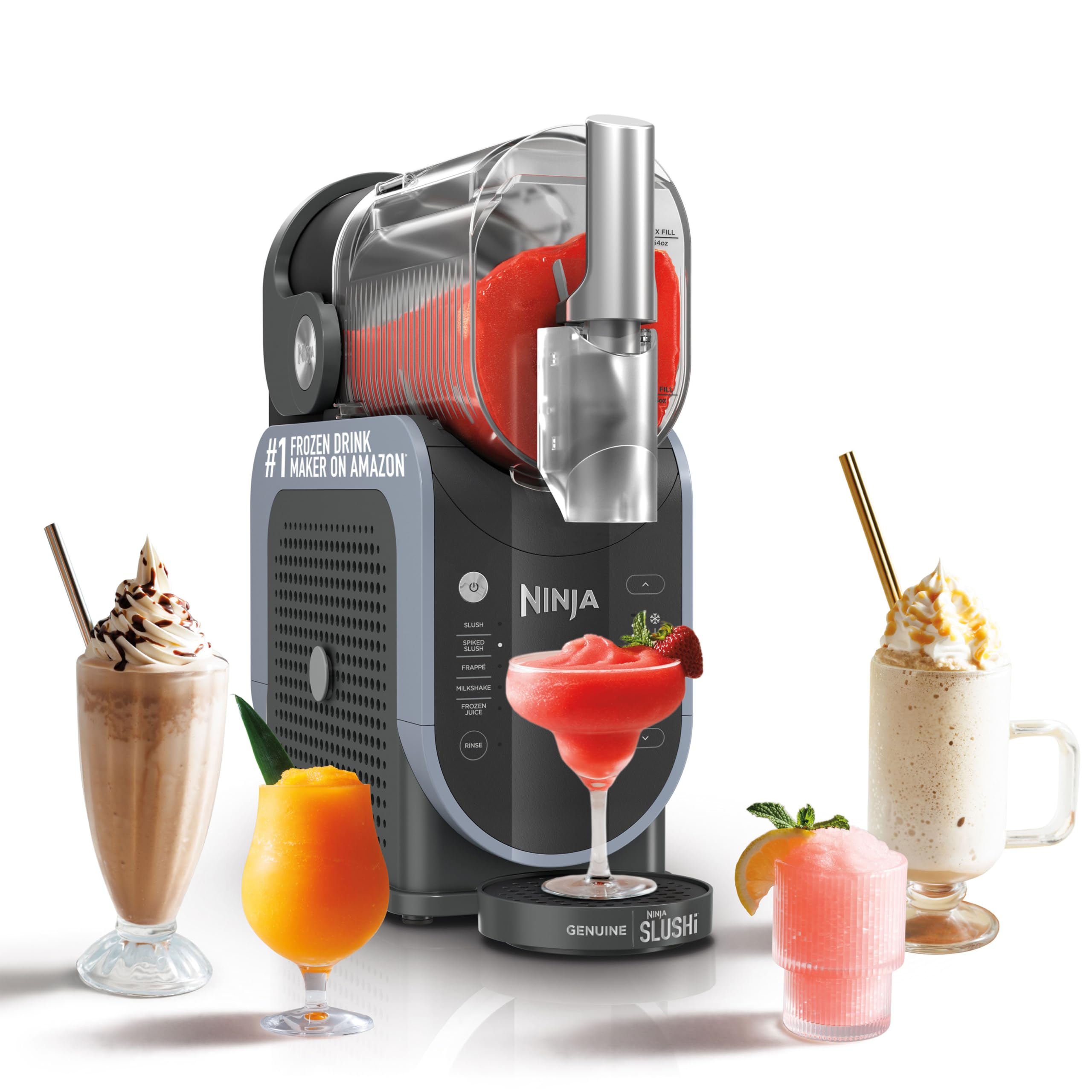 Ninja SLUSHi with RapidChill Technology, 88 oz. Frozen Drink & Slushie Machine, 5 Preset Programs, Margaritas, Frappés, and More, Premium Accents, Black, FS301