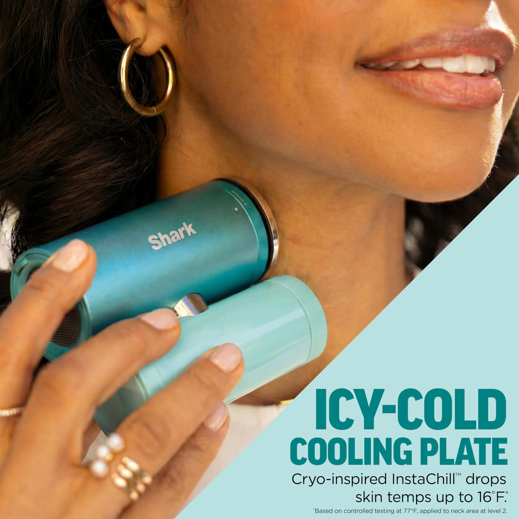 NEW Shark ChillPill — The Only 3-in-1 Personal Cooling System with InstaChill Cooling Plate, Dry-Touch Mist, and Powerful Fan, Handheld, Wearable, Rechargeable Battery, 10 Speeds, Carbon, FA022