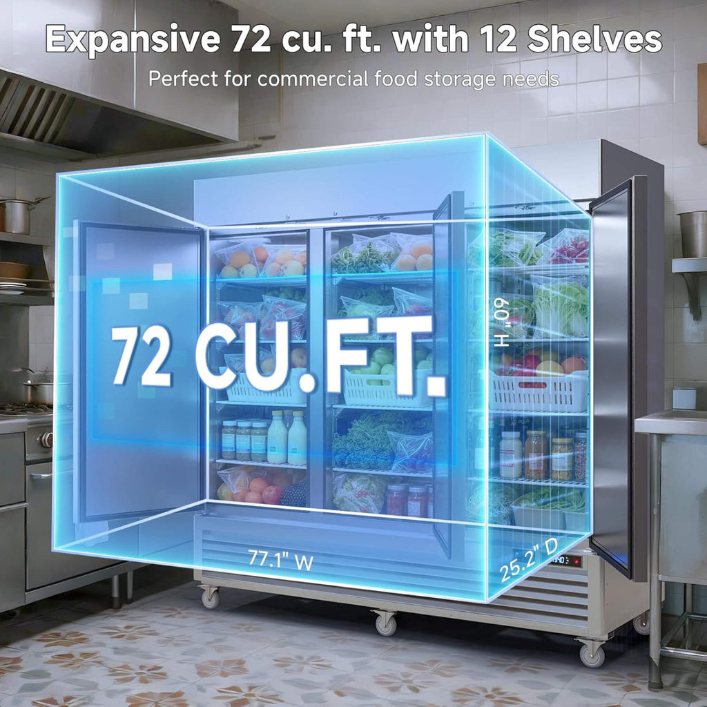 82-Inch Commercial 72 Cu.Ft 3-Door WiFi Refrigerator With Smart App Control (SAK58320)