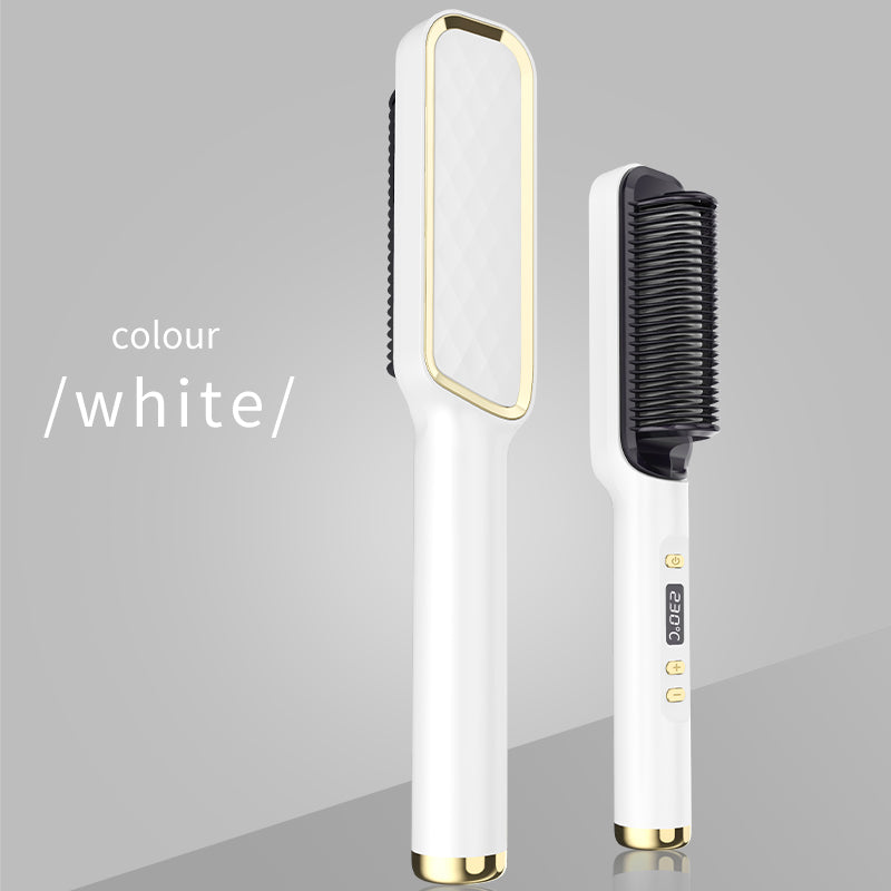 Electric Hot Comb Hair Straightener Brush – Anti-Frizz & Shine
