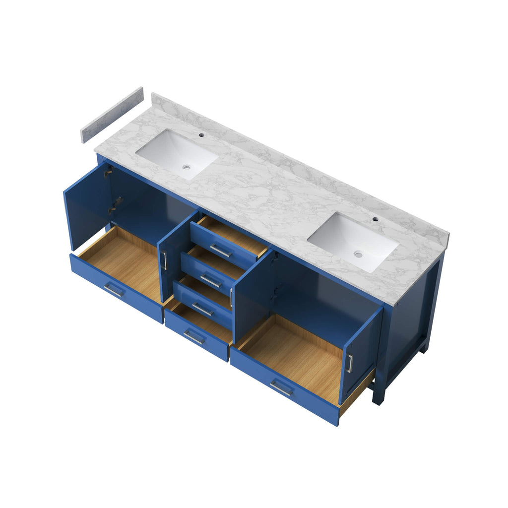 Nuvia 83-Inch Blue Modern Double Sink Freestanding Bathroom Vanity (SAK13972)