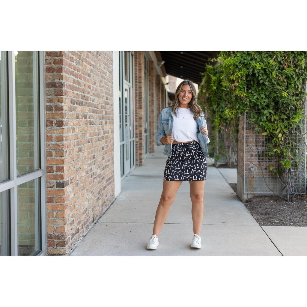 Millie -  White Bow Jogger Skirt