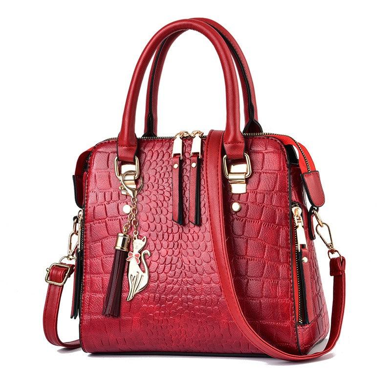 Luxe Alligator Leather Shoulder Bag - Stylish Premium Leather Bag for Women