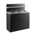 86-Gallon Heavy-Duty Commercial Steel Three-Stream Trash Can Cabinet With Tray Holder (SAK31860)