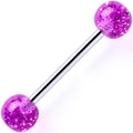 Glittering Grape GLITTER Barbell Tongue Ring