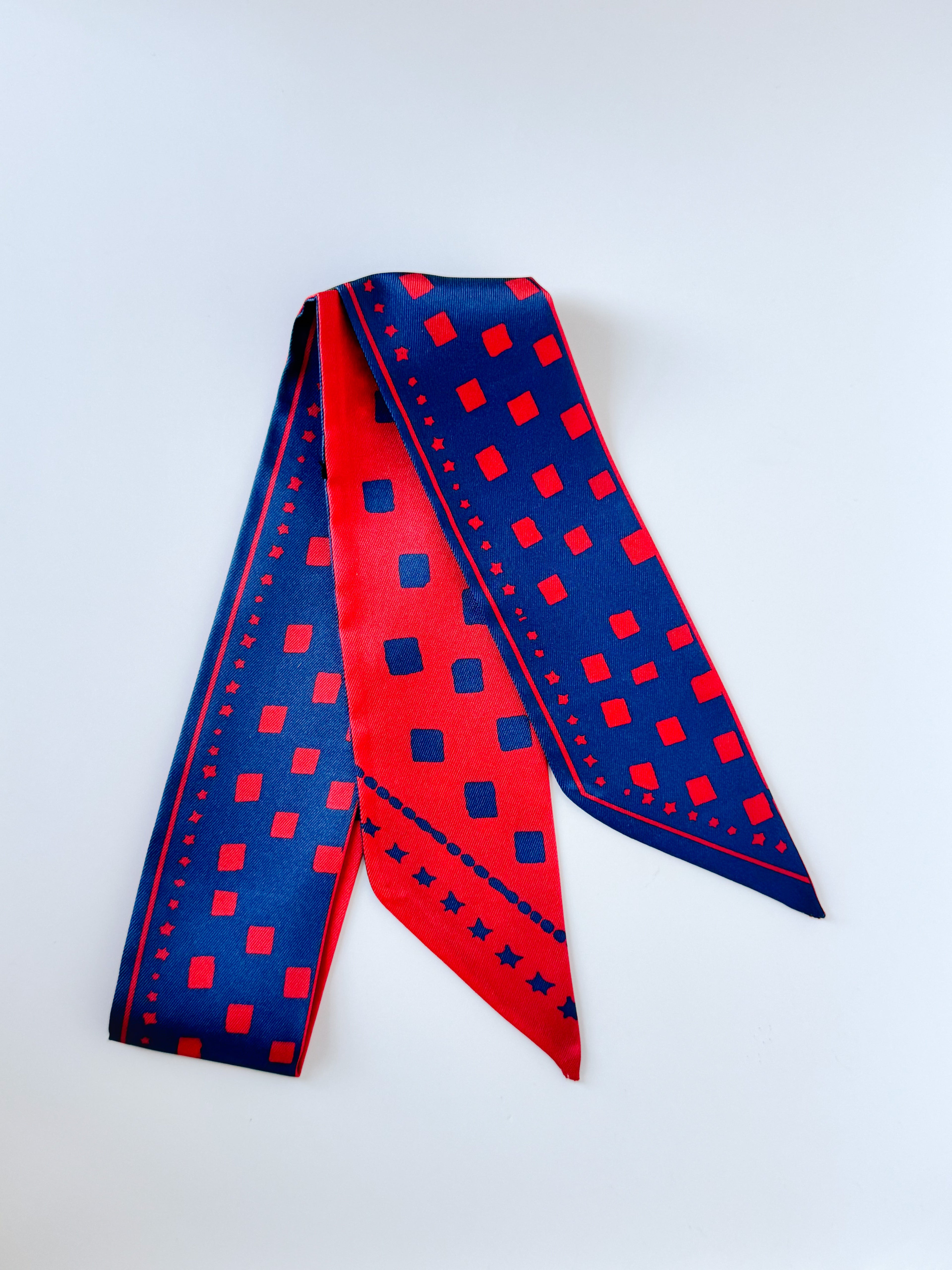 Navy Blue and Crimson  Blocks Twilly
