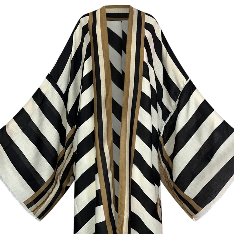 Timeless Chic Striped Kimono