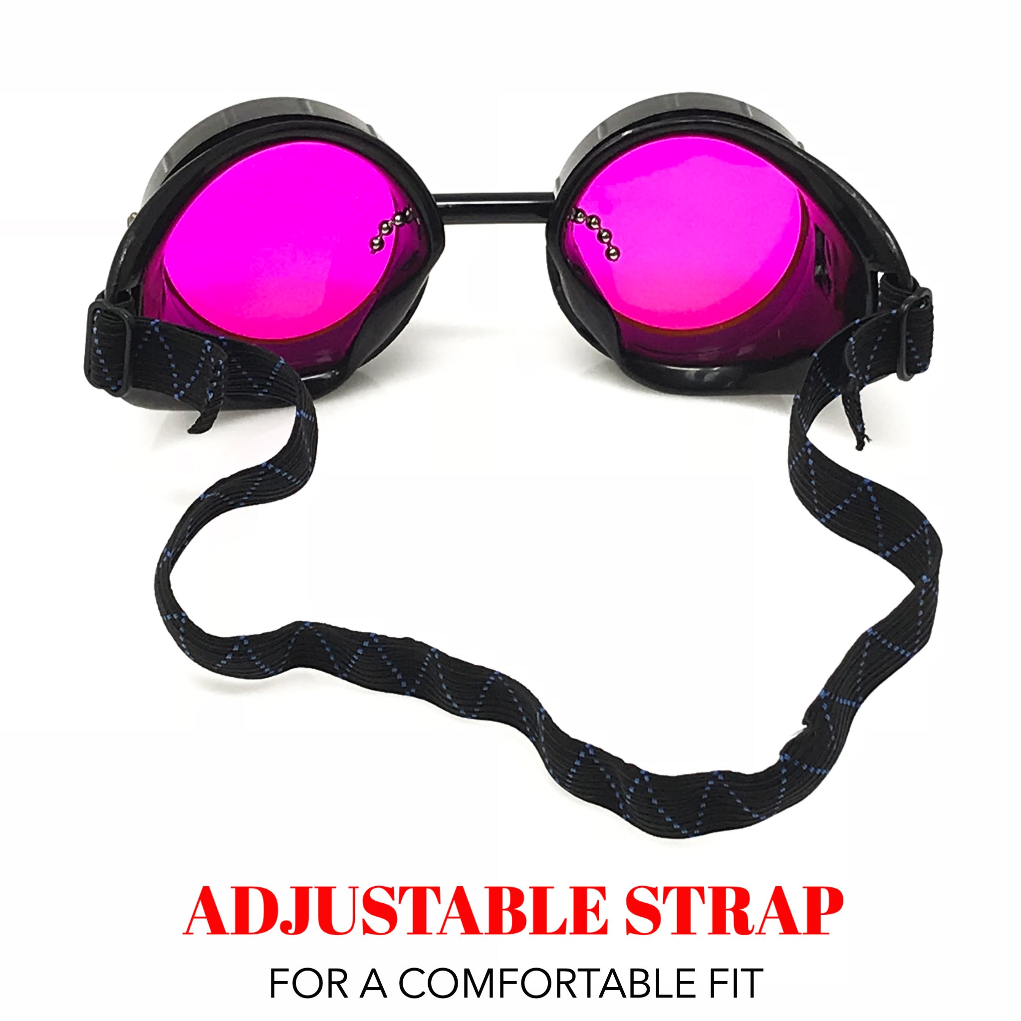 Mad Scientist Goggles – Cosplay Eyewear - orange, pink, green lenses