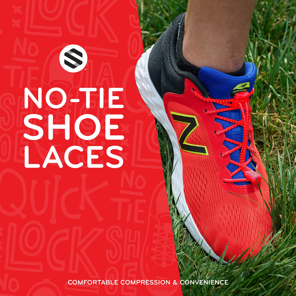 Red Quick Lock No Tie Elastic Shoelaces