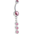 Pink CUBIC ZIRCONIA Basic Bubble Drop Belly Ring