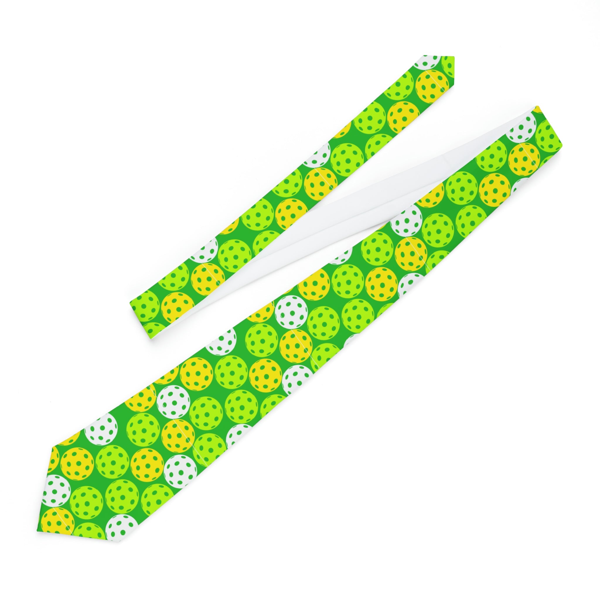 "DirkyThreadz Pickleball Passion Necktie - Vibrant Green Design for Sports Lovers"