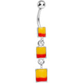Sunset Three Square Dangle Belly Ring