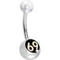 Clear and Black Acrylic 69 Belly Ring