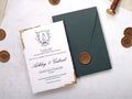 Deckled Edge Wedding Invitation with Wax Seal
