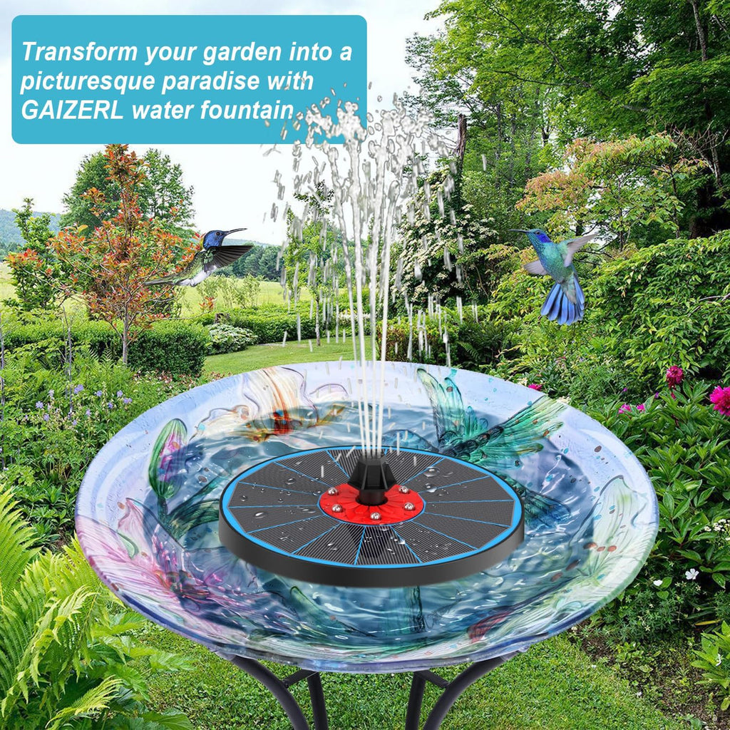 Solar Bird Bath Fountain,Upgrade 3.5W Glass Panel Solar Fountain with 2200mAh Backup Battery, Colorful LED Lights,8 Spray Mode, 4 Fixed Rods for Garden, Pond, Pool,Patio Outdoor Water Feature