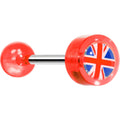14G 5/8 Red Acrylic UK British Flag Tongue Ring