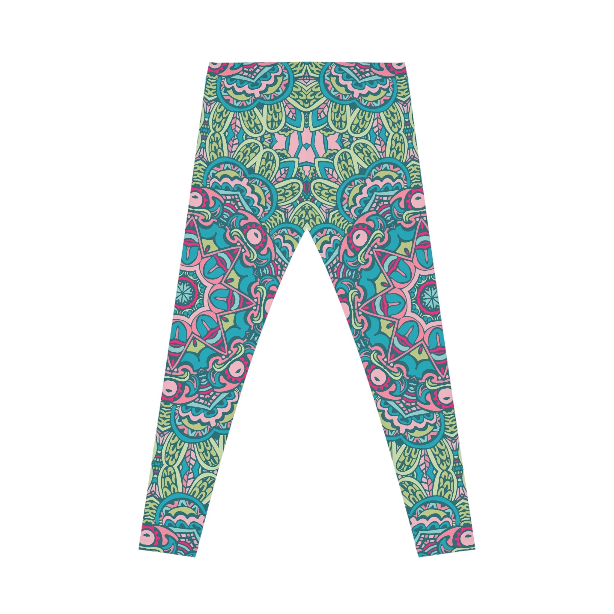 Boho Chic Everyday: All Over Print Women's Casual Leggings with Green Boho Vibes