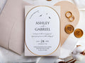 Blush Pink Wedding Invitations with Gold Foil Print