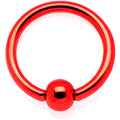 16G 5/16 Red Anodized BCR Captive Ring