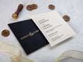 Minimalist Wedding Invitation with Khaki Green Envelope