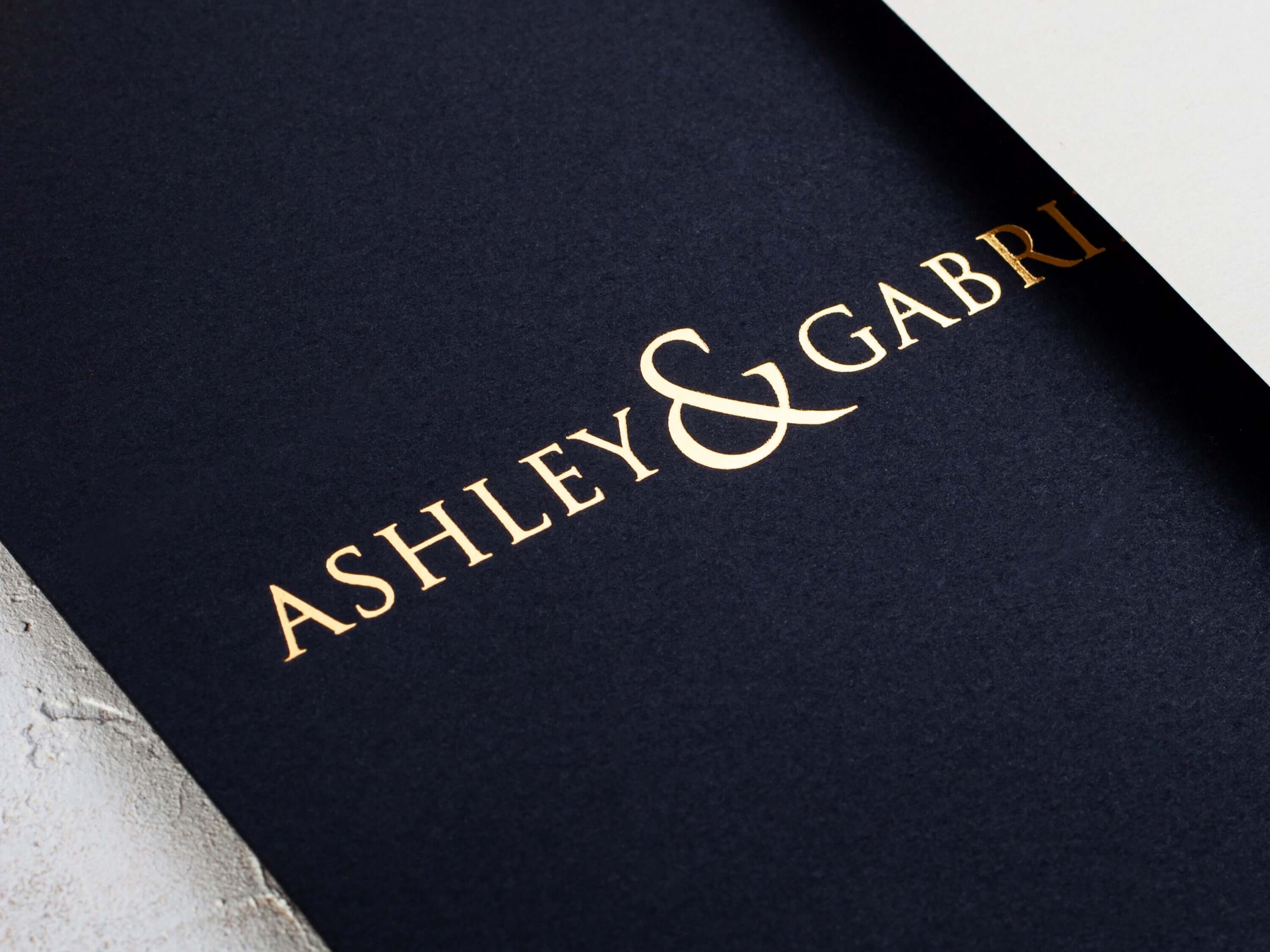 Minimalist Wedding Invitation with Khaki Green Envelope