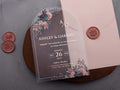 Arch Acrylic Wedding Invitation with Rose Gold Foil | Floral Acrylic Card