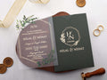 Acrylic Wedding Invitations - Dark Green Envelope | HalyaWedding