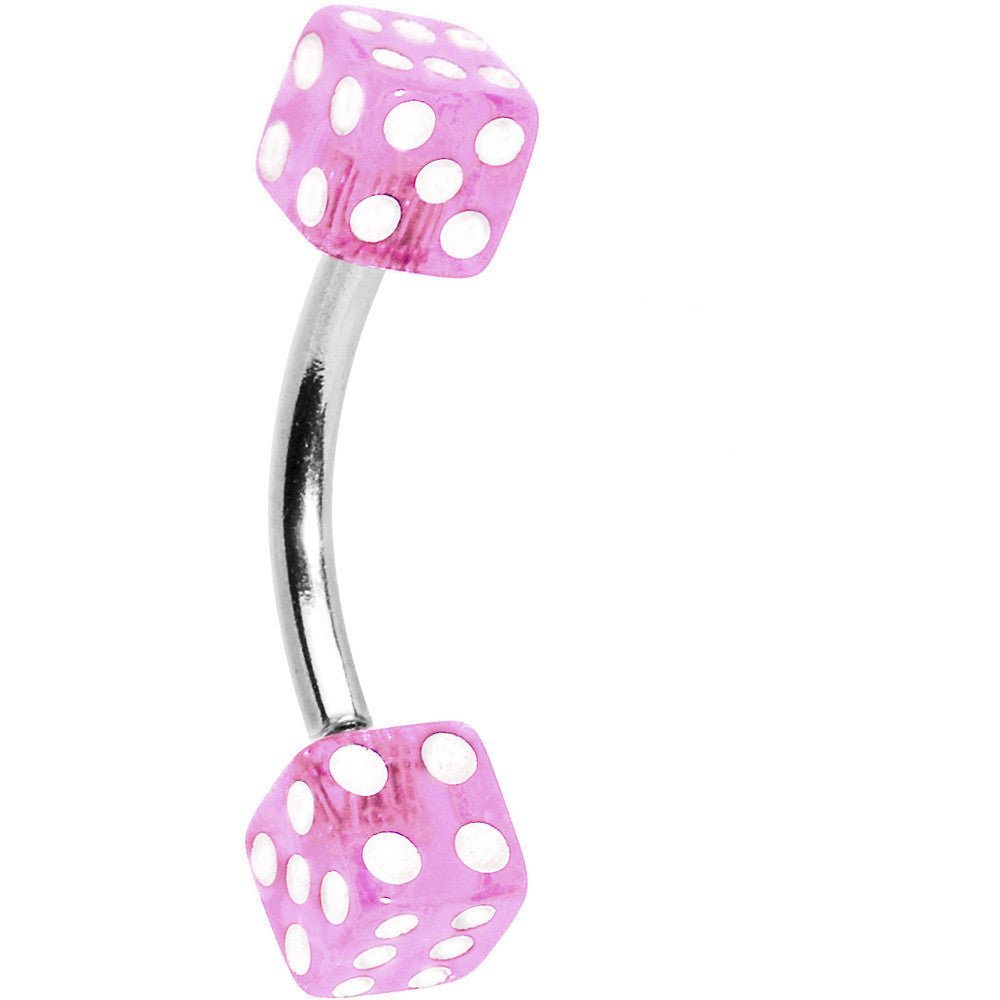 Pink DICE Belly Ring