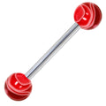 Red MARBLE Barbell Tongue Ring