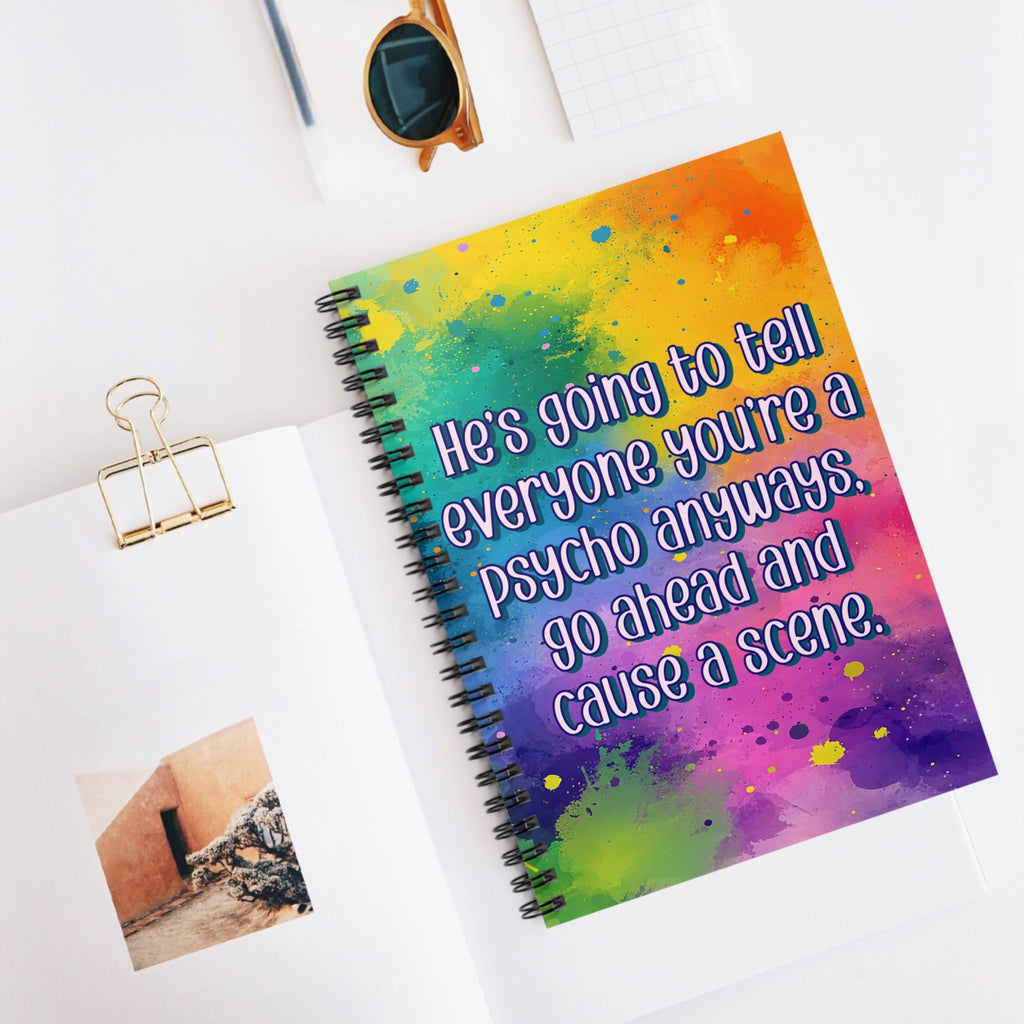 Bespattered Facade "Cause a Scene" Spiral Notebook - Lined Pages
