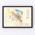 Vintage Map of Lockbourne Air Force Base, 1951