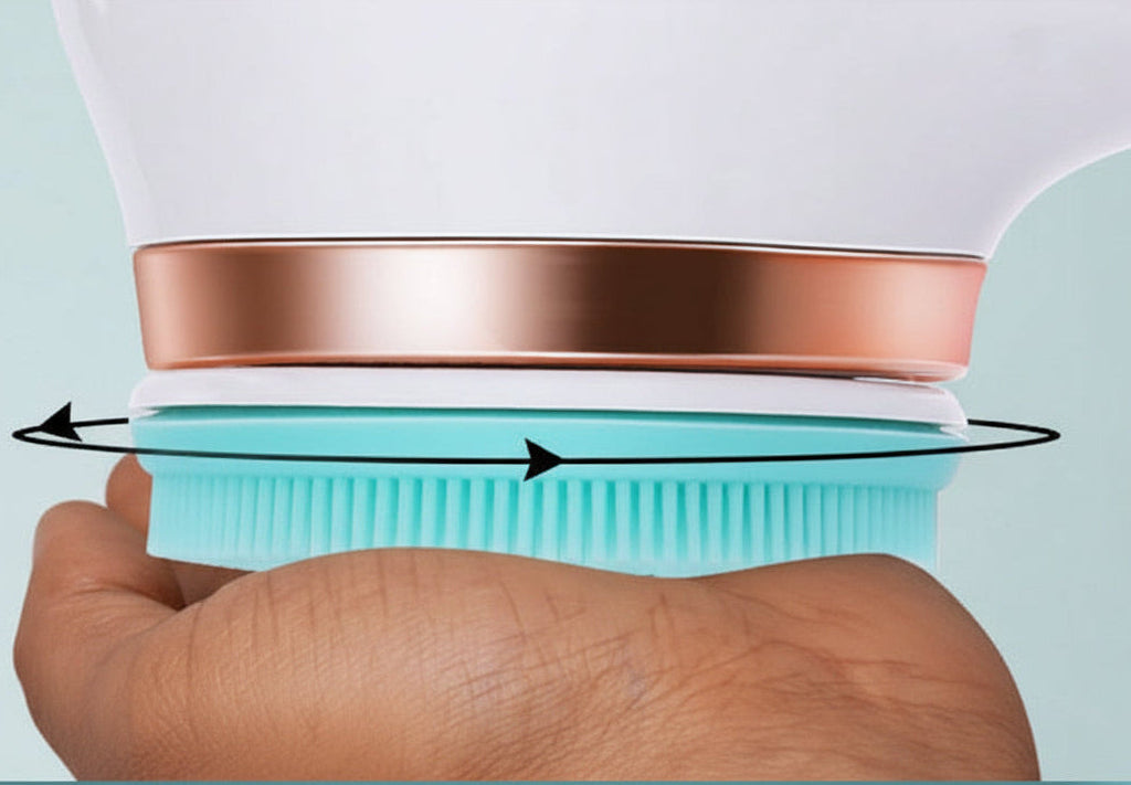 Rechargeable Rotating Bath Brush – 4 Heads, 2-Speed Body Scrubber