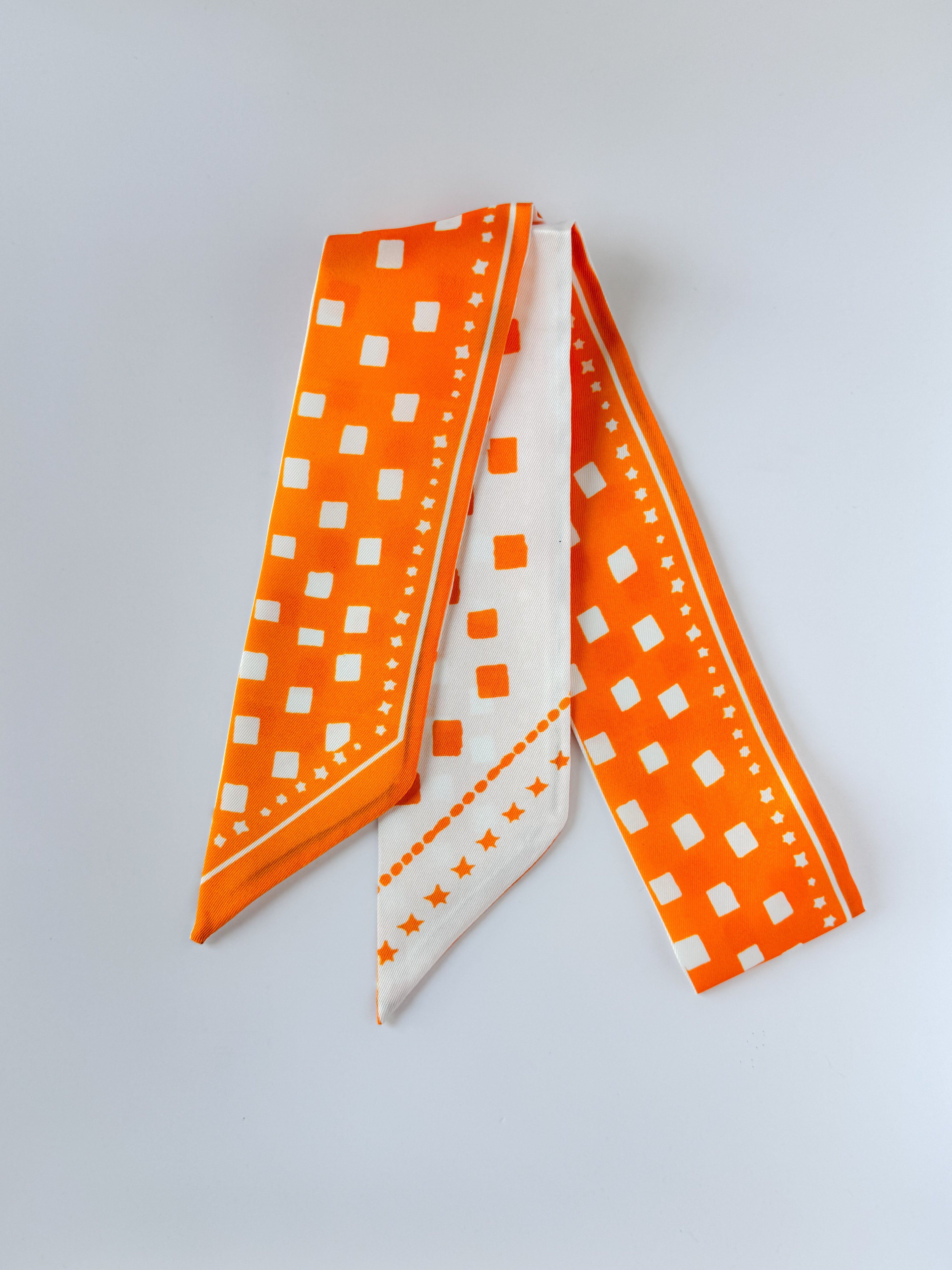 Orange and White Blocks Twilly