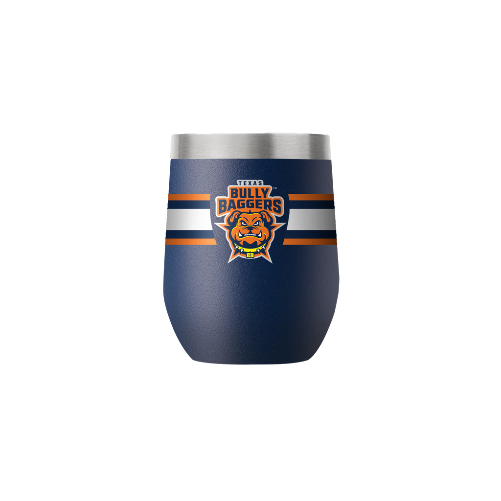 Texas Bully Baggers 12oz Navy Stemless Tumbler