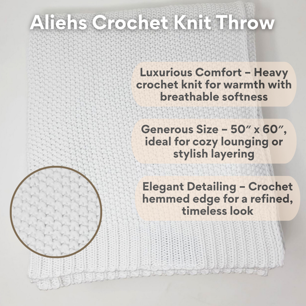 Alieh's Crochet Knit Throw: Soft, Crochet Hemmed