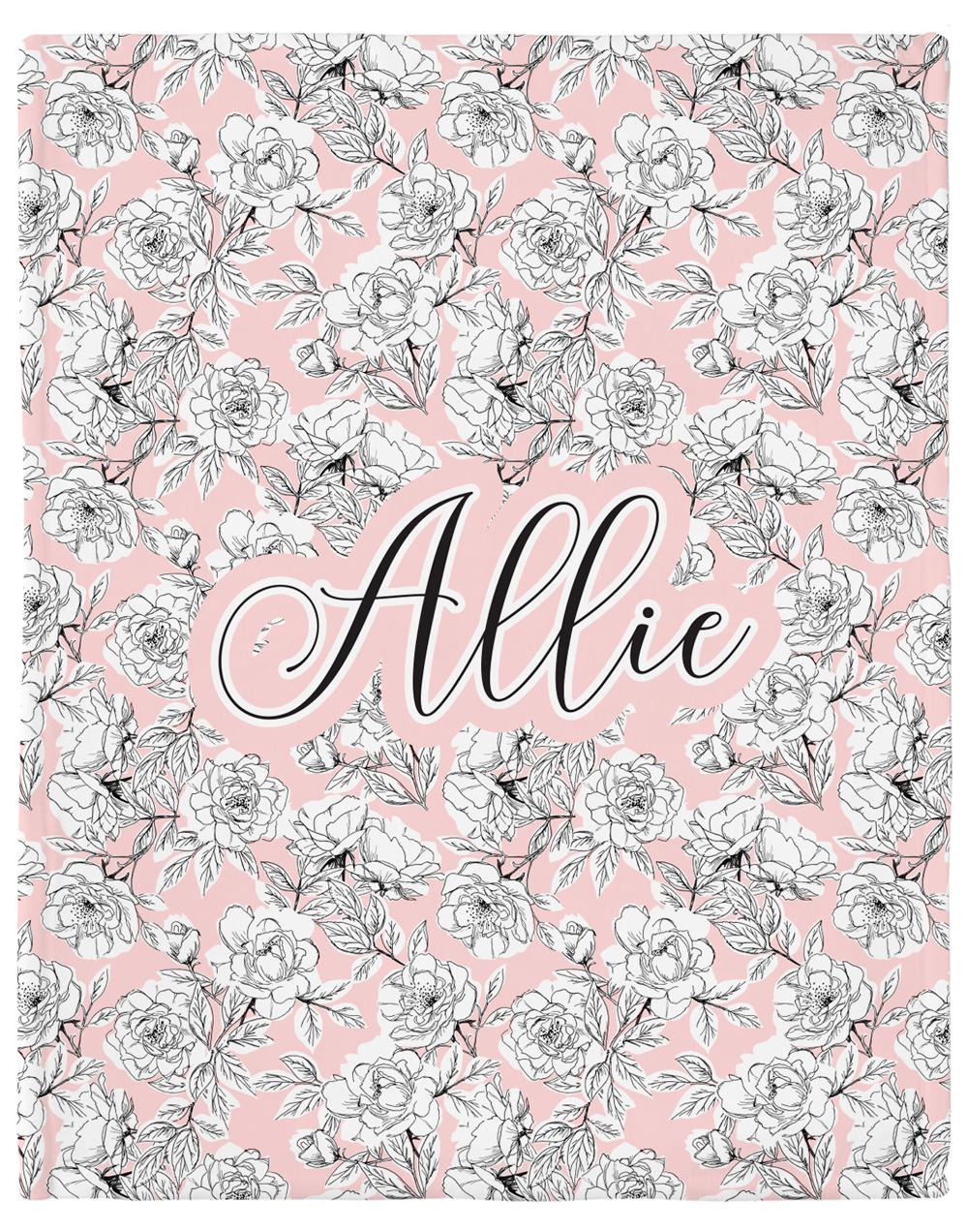Allie Floral Personalized Minky Blanket