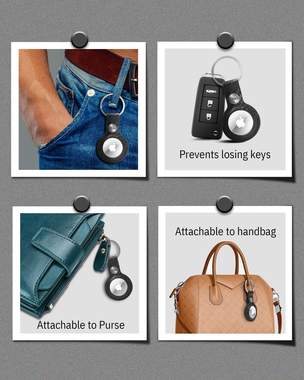 Genuine Leather Air Tag Key Chain