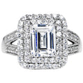 Sterling Silver Emerald Cubic Zirconia Ring -2.25 ct tw