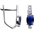 14k White Gold CZ September Birthstone Leverback Earrings
