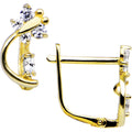 14k Yellow Gold Clear Cubic Zirconia Dragonfly Earrings