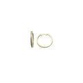 14k Yellow Gold CZ In and Out Hoop Earrings -  1 Inch
