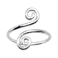 10k White Gold Scrolled Toe Ring