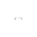 14k White Gold CZ Initial C Stud Earrings