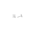 14k White Gold CZ Initial H Stud Earrings